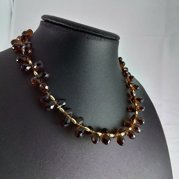Jones New York JNY Topaz Faceted Glass Beaded Necklace, Fall Colors - Picture 4 of 6